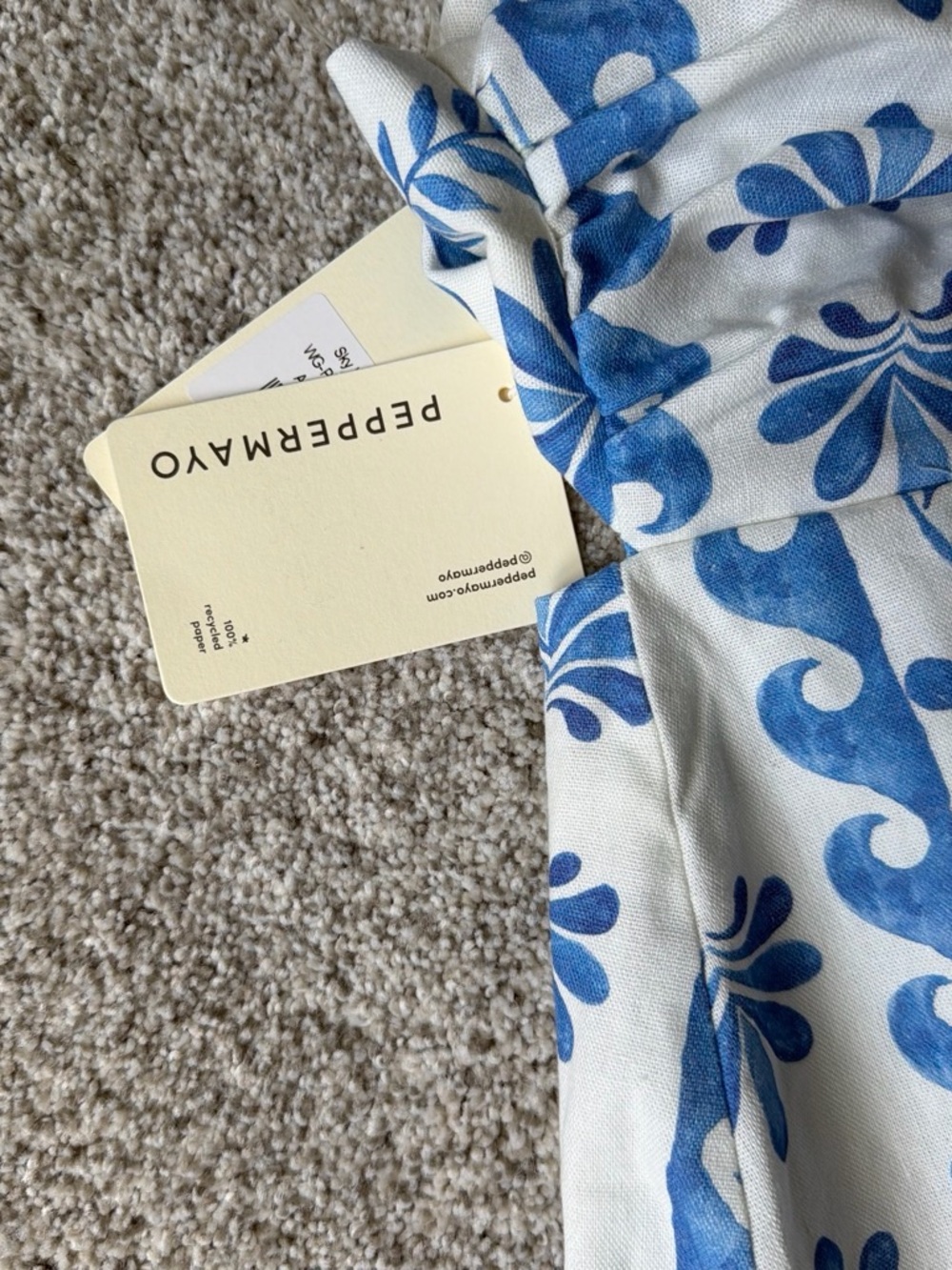 Peppermayo Cream and Blue Halter Maxi Dress - Picture 3 of 3